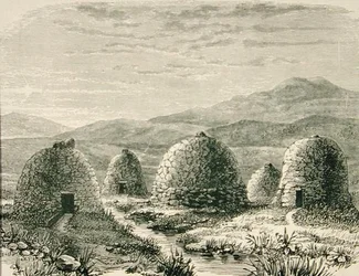 Huts in Uig in c.1880, from 