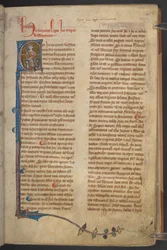 Image of King Ine from Statutes of England, Cotton Manuscript Claudius D II
