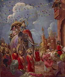 Indian Procession with Elephant