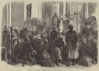 Interior of a Russian Church during the Reading of the Ukase for the Emancipation of the Serfs