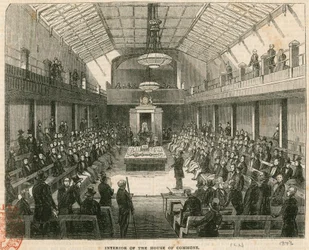 Interior of the House of Commons, Westminster, London
