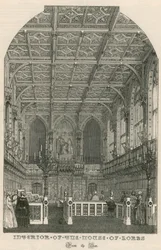 Interior of the House of Lords, Westminster, London, from the Bar