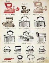 Irons, from a trade catalogue of domestic goods and fittings, c.1890-1910
