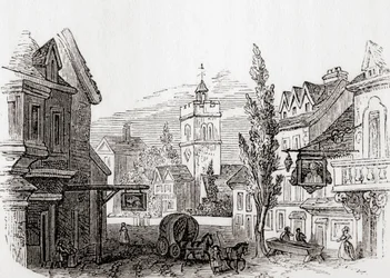 Islington, Greater London, England in 1760, from Old England: A Pictorial Museum, Published 1847