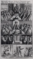 King Charles II (1630-85) with the Houses of Parliament, 1660