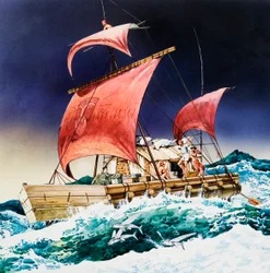 Kon-Tiki on Its Epic Voyage