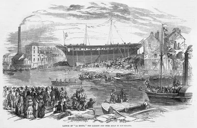 Launch of La Hogue, the Largest Ship Ever Built in Sunderland