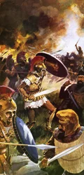 Leonidas and his troops fighting to the end