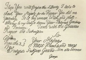 Letter from George III to his Grandfather the King, 23rd June 1749, published in 