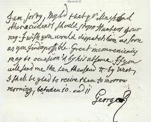 Letter from George II to the Duke of Newcastle