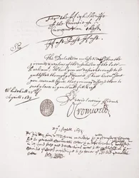 Letter from Oliver Cromwell, April 1653