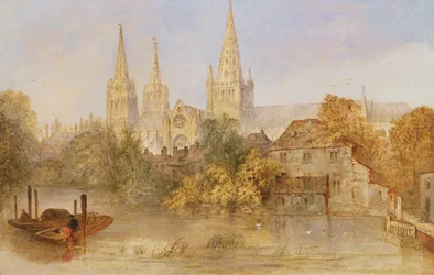 Lichfield Cathedral from Stowe Pool