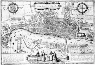 Londinium Feracissimi Angliae Regni Metropolis, from London in the Time of the Tudors by Sir Walker Besant, 1904