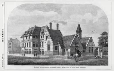 London School-Board Schools, Forest Hill (engraving)