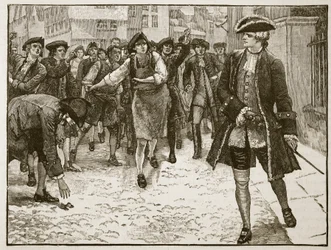 Lord Bute and the Londoners, 1763, illustration from Cassell