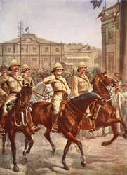 Lord Roberts Enters the City of Kimberley Following the Successful Relief of a Four-Month Boer Siege (Illustration from Hutchinson