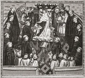 Lydgate Presenting His Book to King Henry V, from 