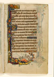 The Ape-doctor and His Bear-patient, Marginal Decoration from the Macclesfield Psalter, Use of Sarum, East Anglia (c.1330)