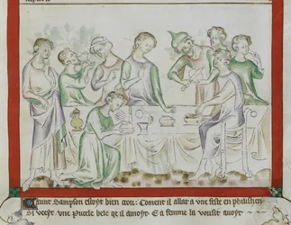 Meeting of Samson and Delilah at a Philistine Feast, (detail) from 