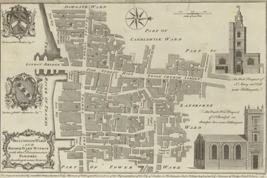 Map of Billingsgate and Bridge Wards, London