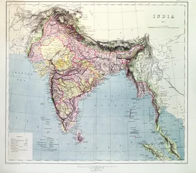 Map of India, published under the direction of Colonel H.R. Thuillier, Surveyor General of India