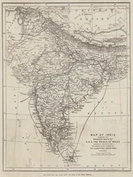 Map of India showing the Proposed Route of HRH the Prince of Wales