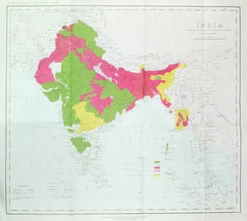 Map of India, showing the progress of the Imperial Surveys, published under the direction of Colonel H.R. Thuillier, R.E., Surveyor General of India, 1888
