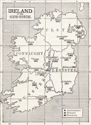 Map of Ireland in the Sixth Century, from the book 