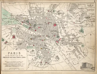 Map of Paris at the Outbreak of the French Revolution, 1789