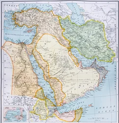 Map of Turkey, the Middle East, the Horn of Africa and the Persian Gulf in the 1890s, from 