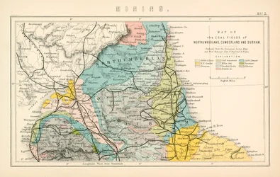 Map of the coal fields of Northumberland, Cumberland and Durham