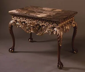 Marble Topped Table with Ball and Claw Feet