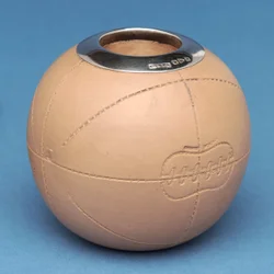 Match holder in the shape of a football, Doulton & Co., Lambeth (ceramic)