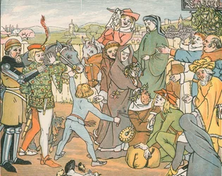 Mine Host assembling the Canterbury pilgrims