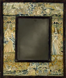 Mirror with Raised-Work Embroidery, c. 1650-1700