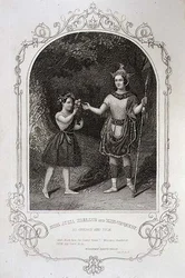 Miss Julia Harland and Miss Conquest as Oberon and Puck, Act II Scene 2 of 