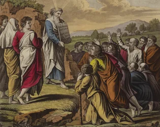 Moses delivering the Ten Commandments