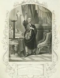 Mr. George Bennett as Apemantus, Act I Scene 2, in Timon of Athens by William Shakespeare