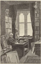 Mr Gladstone in his library at Hawarden Castle