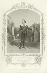 Mr W Davidge as Malvolio, Twelfth Night, Act III, Scene IV
