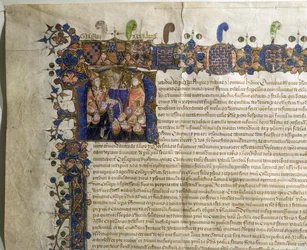 Historiated Initial R Depicting Minor Canons of St. Paul