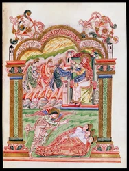The Dream and the Adoration of the Magi, from the Missal of Robert of Jumieges, c.1016
