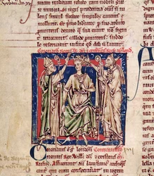 William II (c.1057-1100), miniature from Flores Historiarum, by Matthew Paris, 1250-52