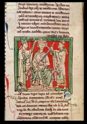 King Stephen (c.1097-1154), miniature from Flores Historiarum, by Matthew Paris, 1250-52