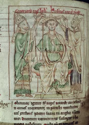 King John (1167-1216), miniature from Flores Historiarum, by Matthew Paris, 1250-52