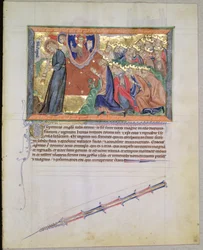 The 7th Angel Blowing His Trumpet and the 24 Elders Worshipping God, from the Gulbenkian Apocalypse, c.1265-70