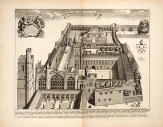 New College, plate 19 from Oxonia Illustrata by David Loggon, Oxford 1675