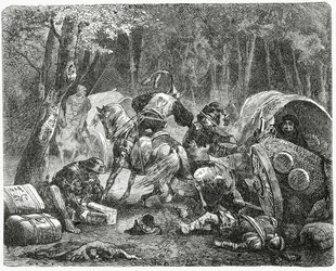 Nobles Plundering Travelling Merchants, 1882