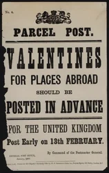 Notification of the deadline for posting Valentine