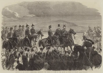 Opening of the Dublin International Exhibition, the Prince of Wales at the Review of Troops in Phoenix Park